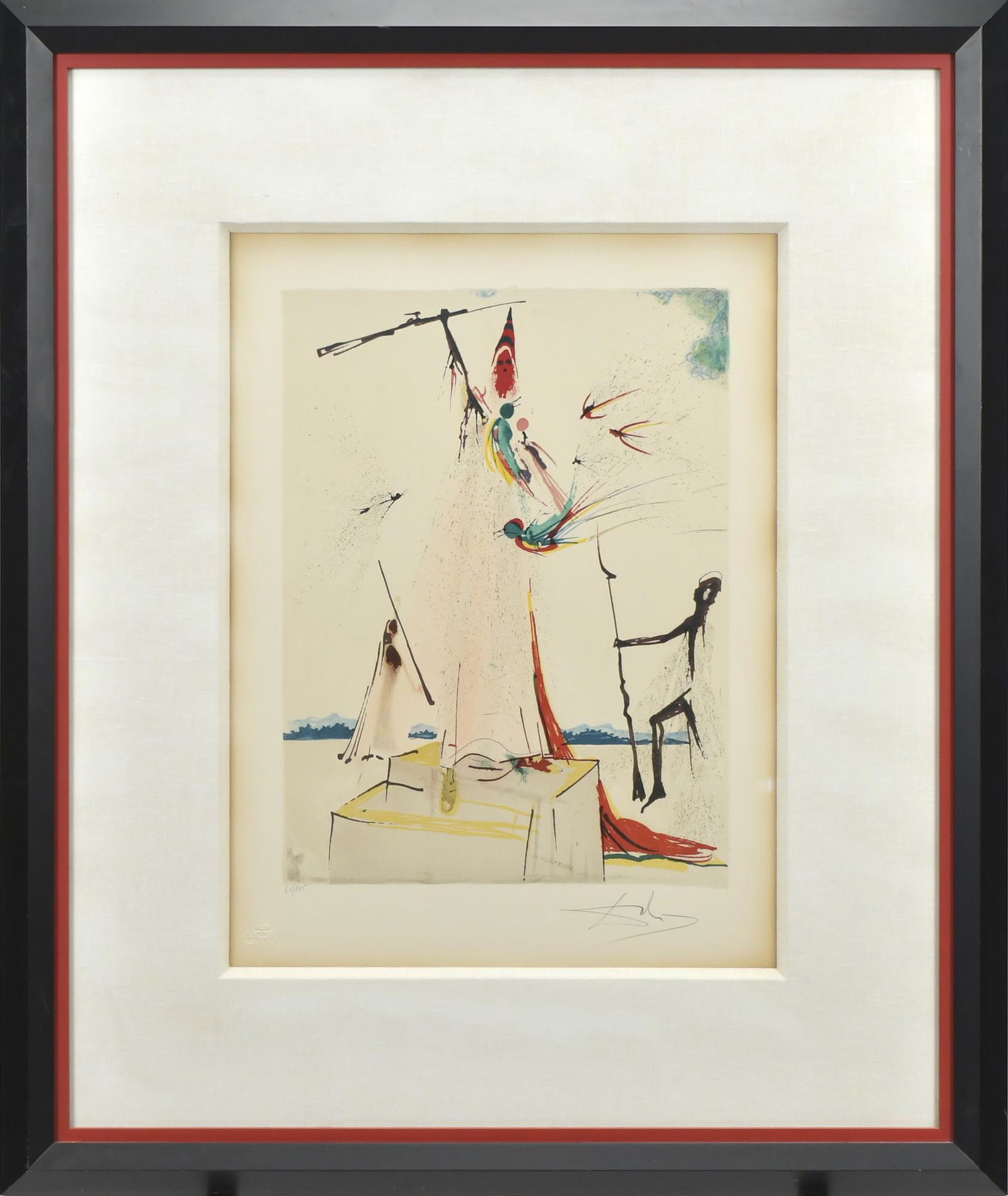 SALVADOR DALI LA VICTOIRE COLORED LITHOGRAPH. (1 of 8)