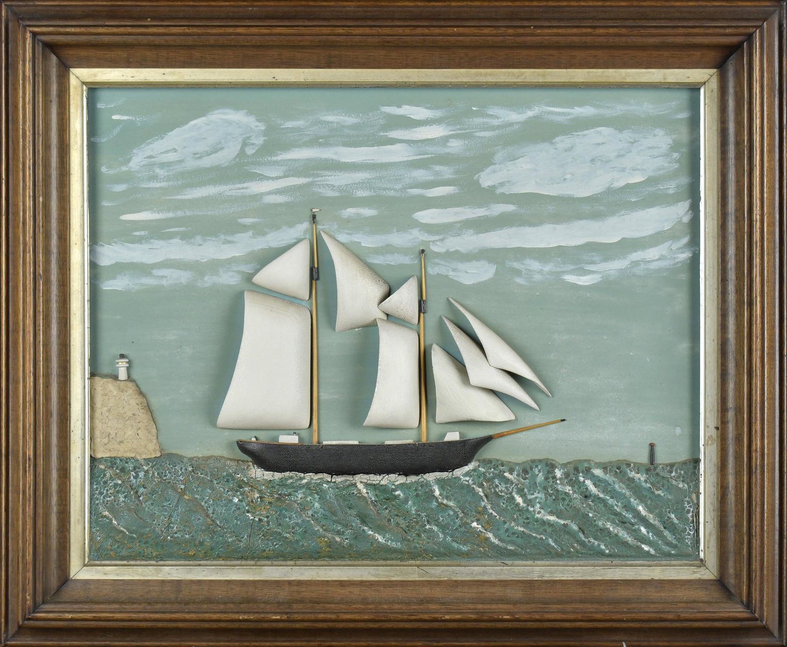 19TH C. SAILING SHIP DIORAMA. (1 of 7)