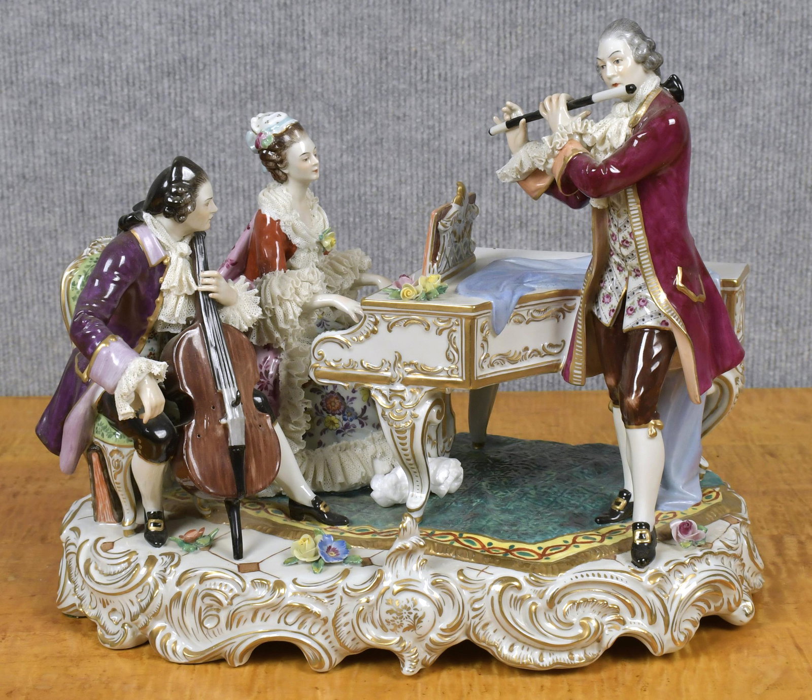 19TH C. DRESDEN PORCELAIN FIGURAL GROUP. (1 of 10)
