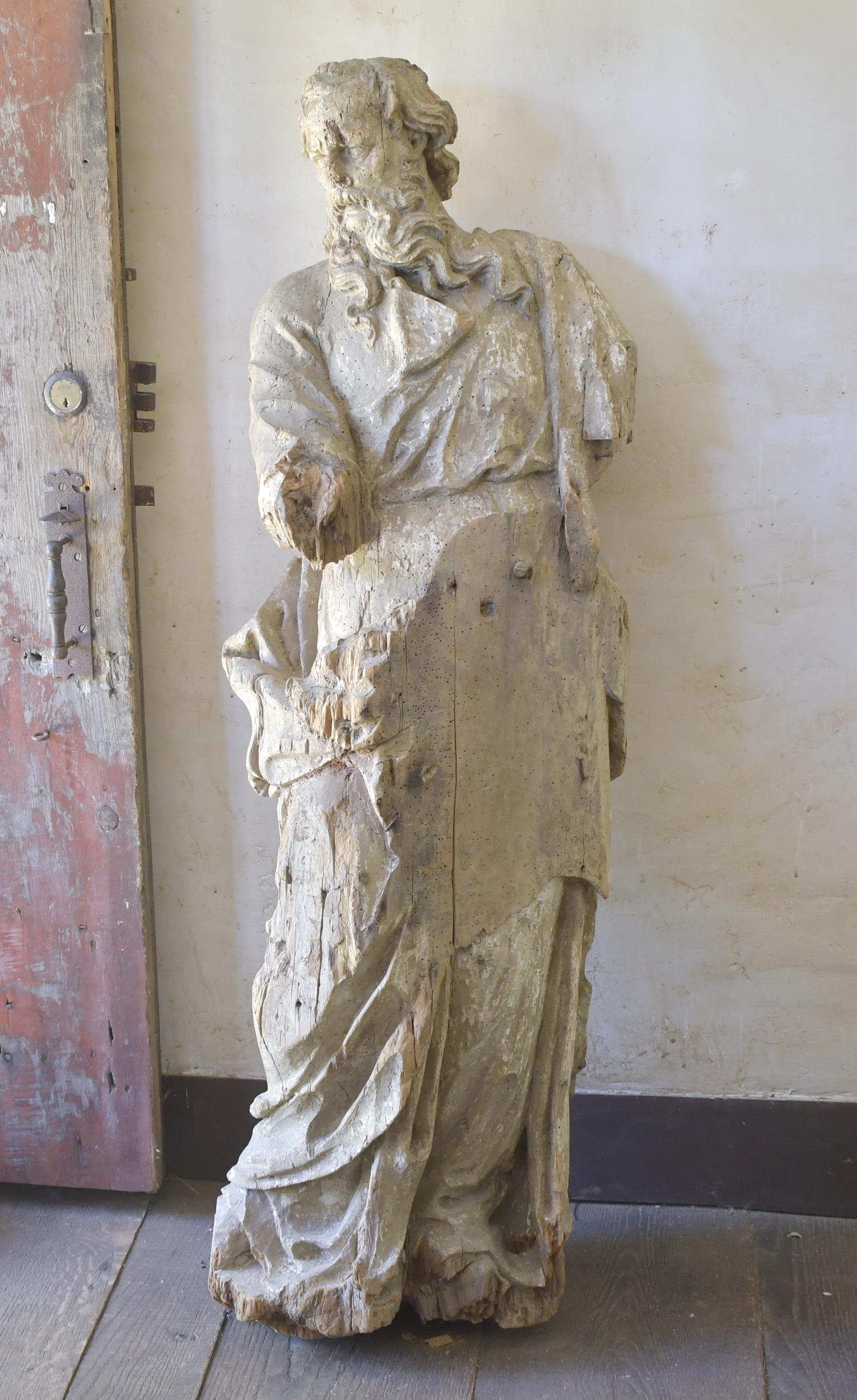 17TH C. CONTINENTAL CARVED FIGURE. (1 of 6)