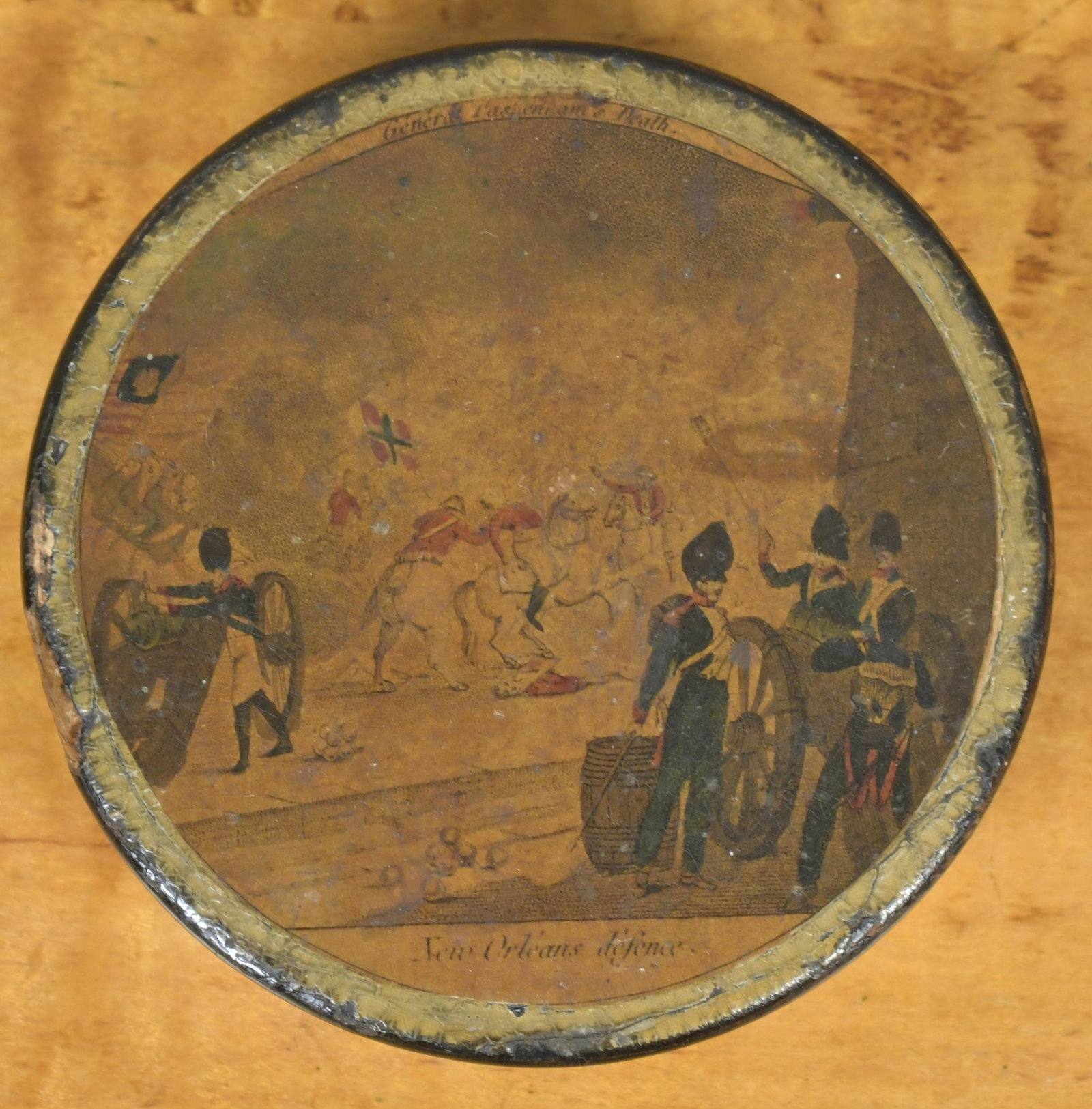 PATRIOTIC SNUFF BOX, BATTLE OF NEW ORLEANS. (1 of 4)