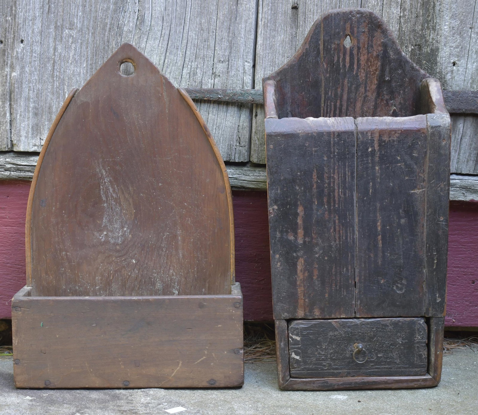 TWO EARLY WALL BOXES. (1 of 8)