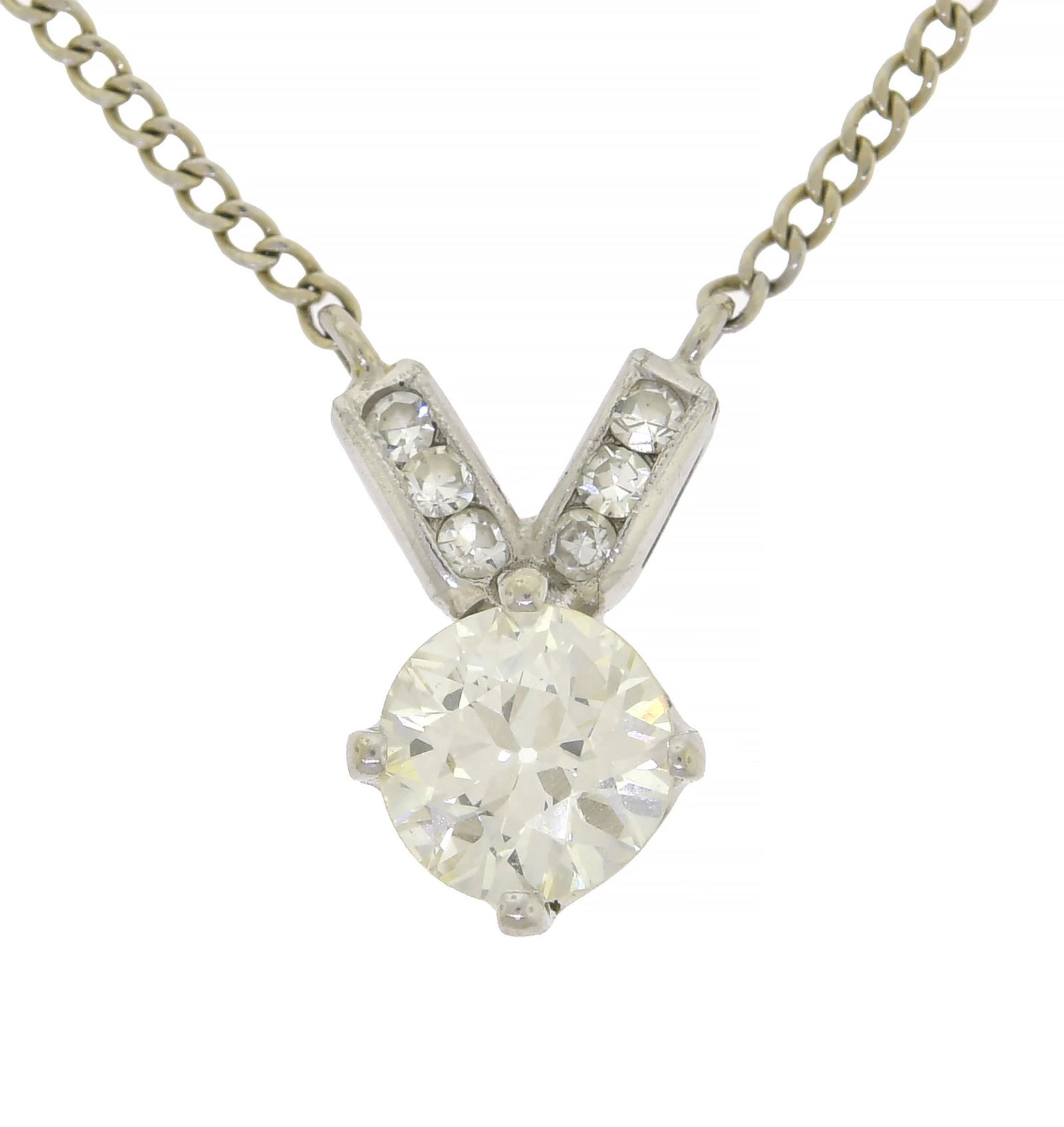 14K GOLD 1.1 CT DIAMOND NECKLACE. (1 of 7)