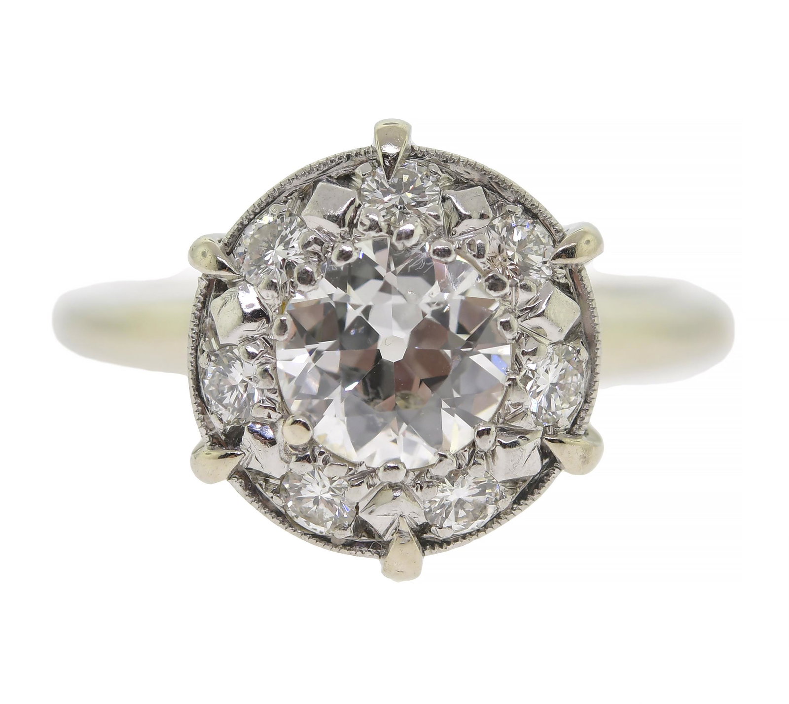 PLATINUM & 14K WHITE GOLD DIAMOND RING. (1 of 7)