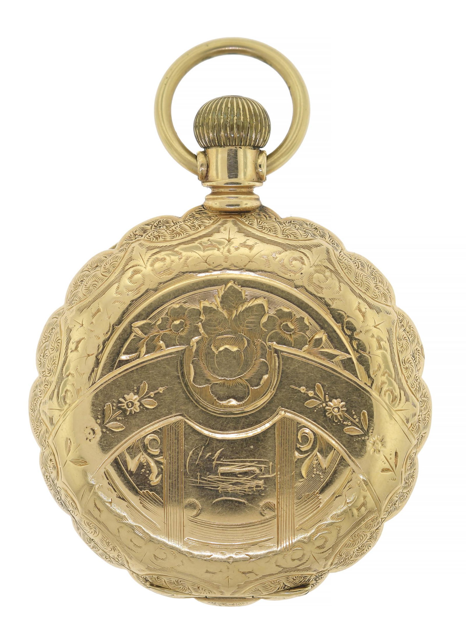 14K GOLD ELGIN HUNTER CASE POCKET WATCH. (1 of 7)