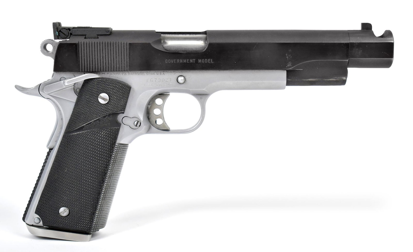 COLT WILSON COMBAT 45 CAL SEMI AUTO.: Colt MK IV, series 80, Government Model, 45 cal semi automatic, missing clip, SN - FG73021. T-415, Background check required unless FFL or C&R exempt, out of state buyers must ship to an FFL in your s
