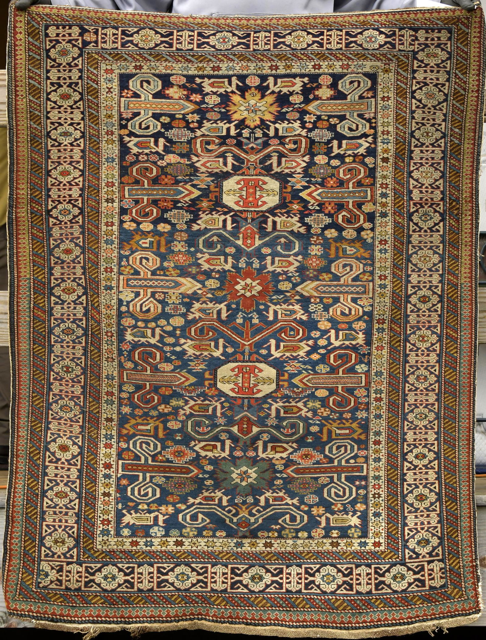ANTIQUE CAUCASIAN SCATTER RUG. (1 of 7)