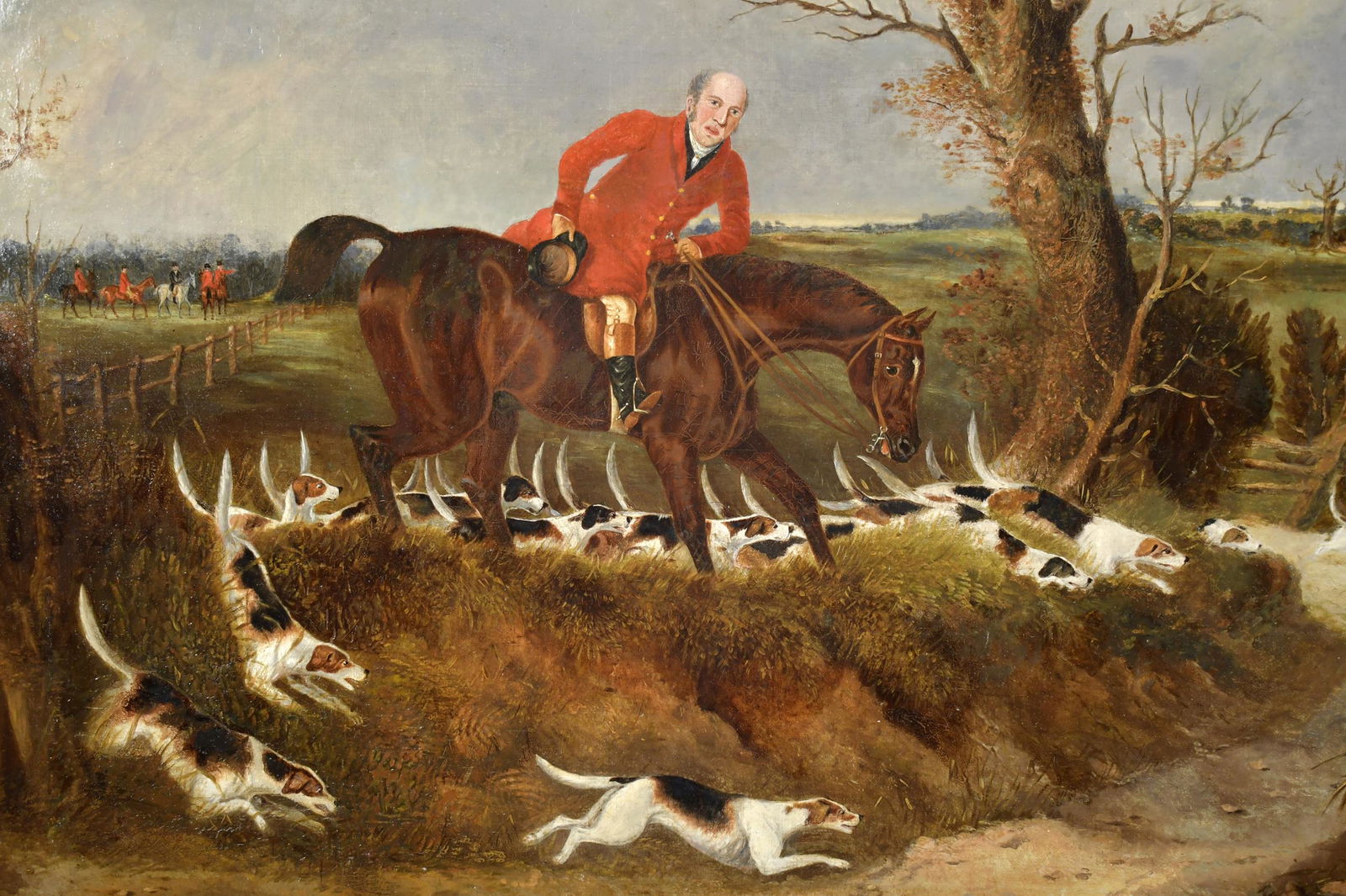 19TH C. ENGLISH OIL, FOX HUNTING SCENE. (1 of 9)