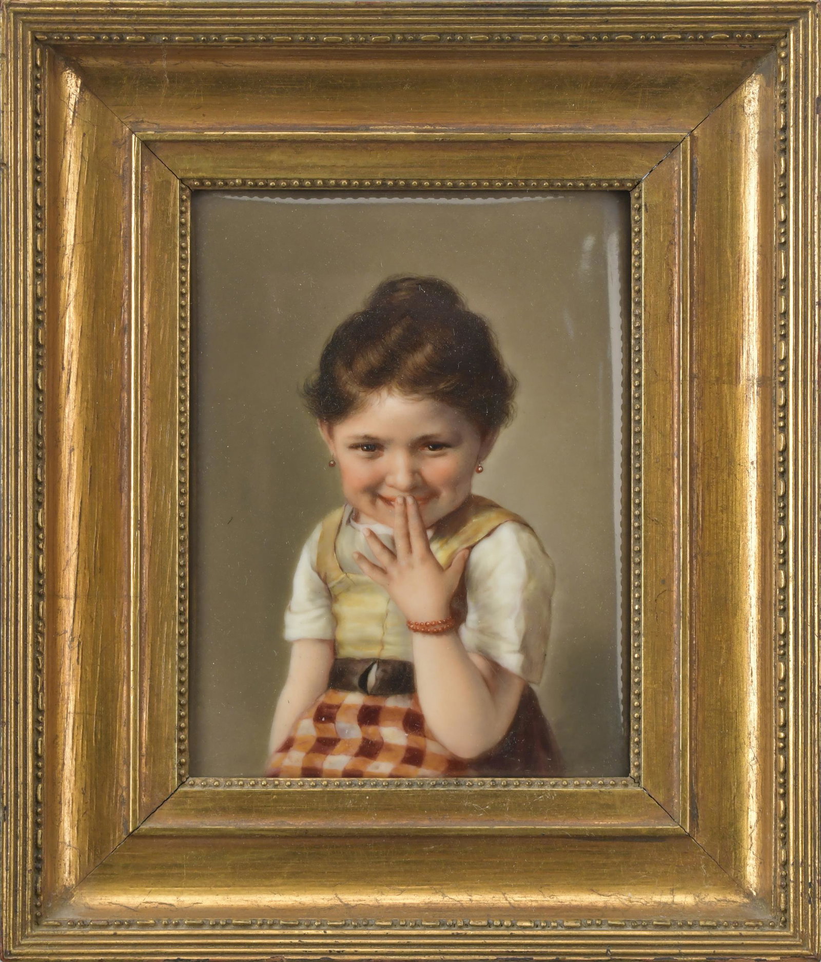FINE GERMAN PAINTED PLAQUE. (1 of 4)