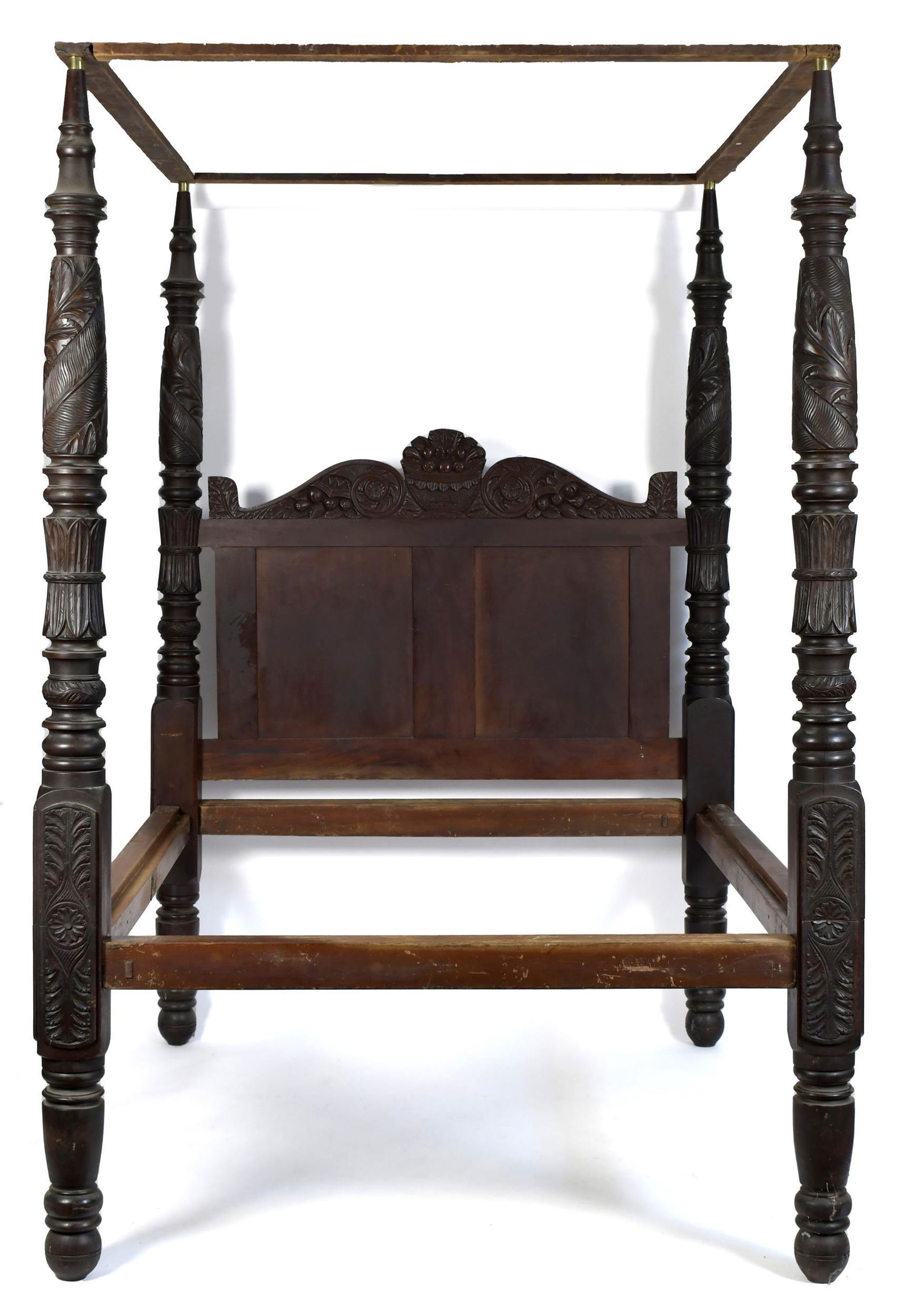 FINE CLASSICAL CARVED PLANTATION TESTER BED. (1 of 9)