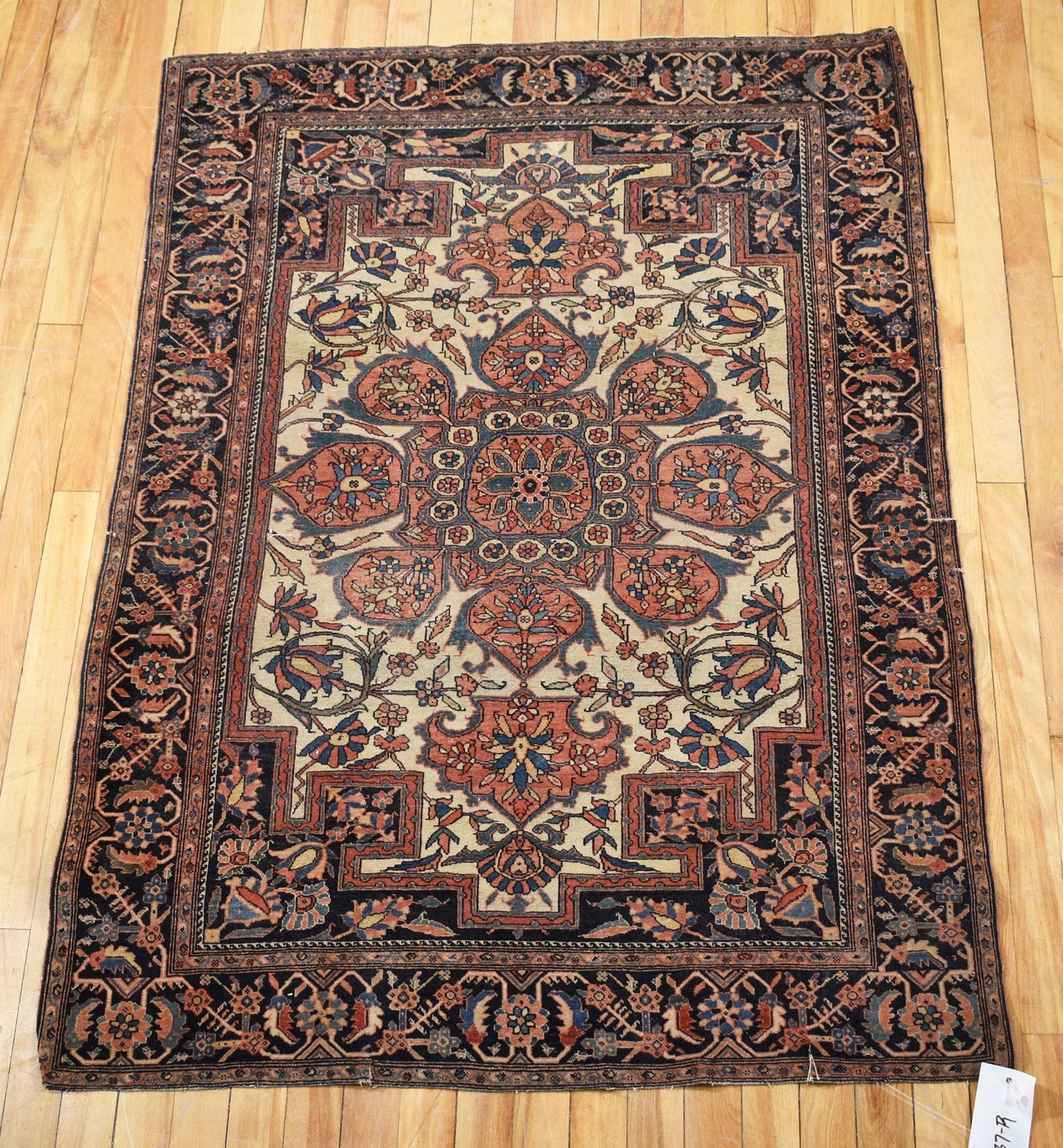 ANTIQUE PERSIAN SCATTER RUG, 3’4” X 4’7”. (1 of 11)