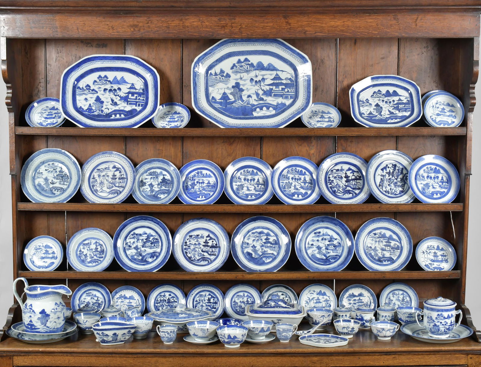 COLLECTION OF ANTIQUE CANTON PORCELAIN, 53PCS. (1 of 8)