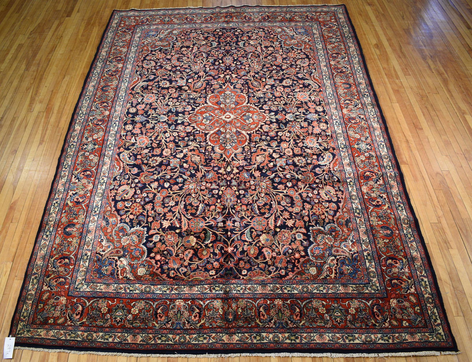 ANTIQUE ORIENTAL KASHAN ROOM SIZE RUG, 8’4” X 12’11” (1 of 7)
