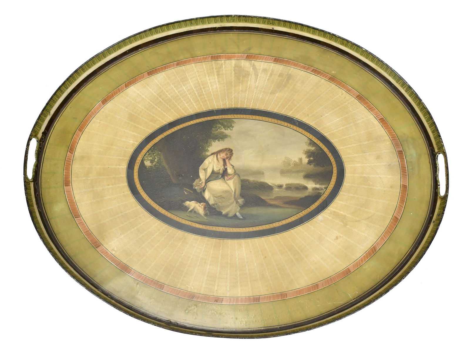 ENGLISH REGENCY PAINTED TOLEWARE TRAY. (1 of 4)