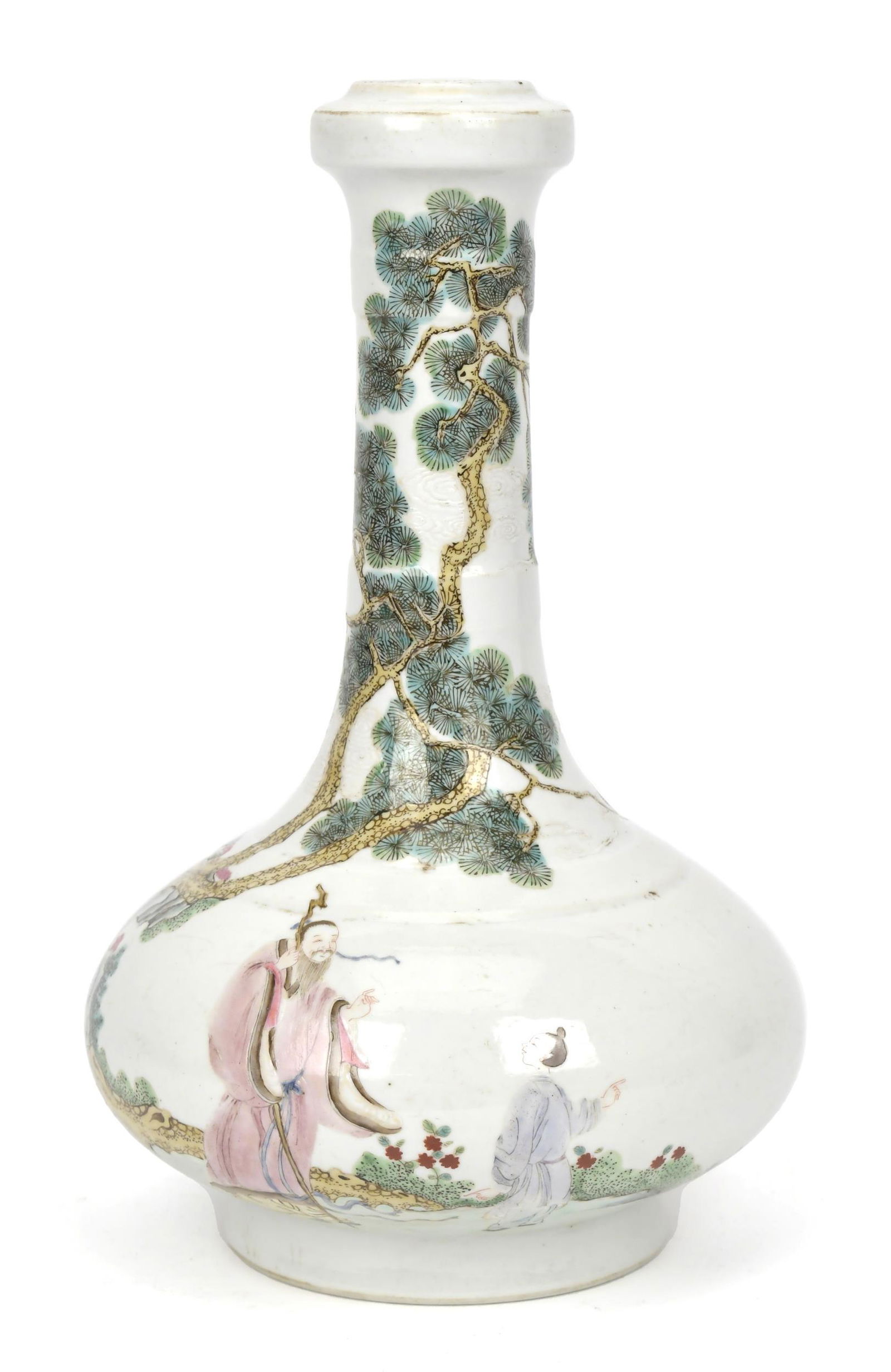 CHINESE PORCELAIN FAMILLE ROSE VASE, DRILLED. (1 of 7)