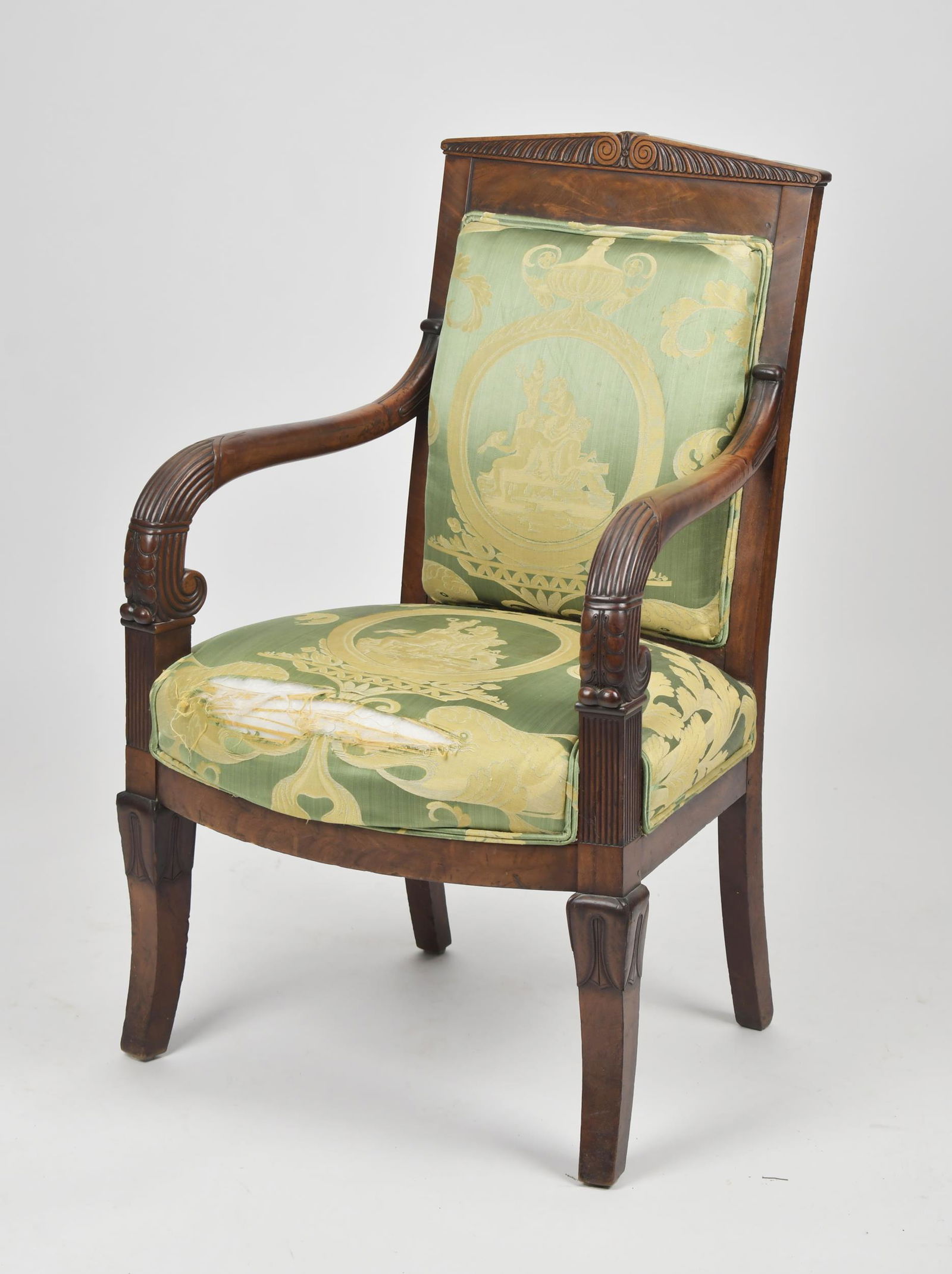 FRENCH EMPIRE MAHOGANY CHAIR. (1 of 8)
