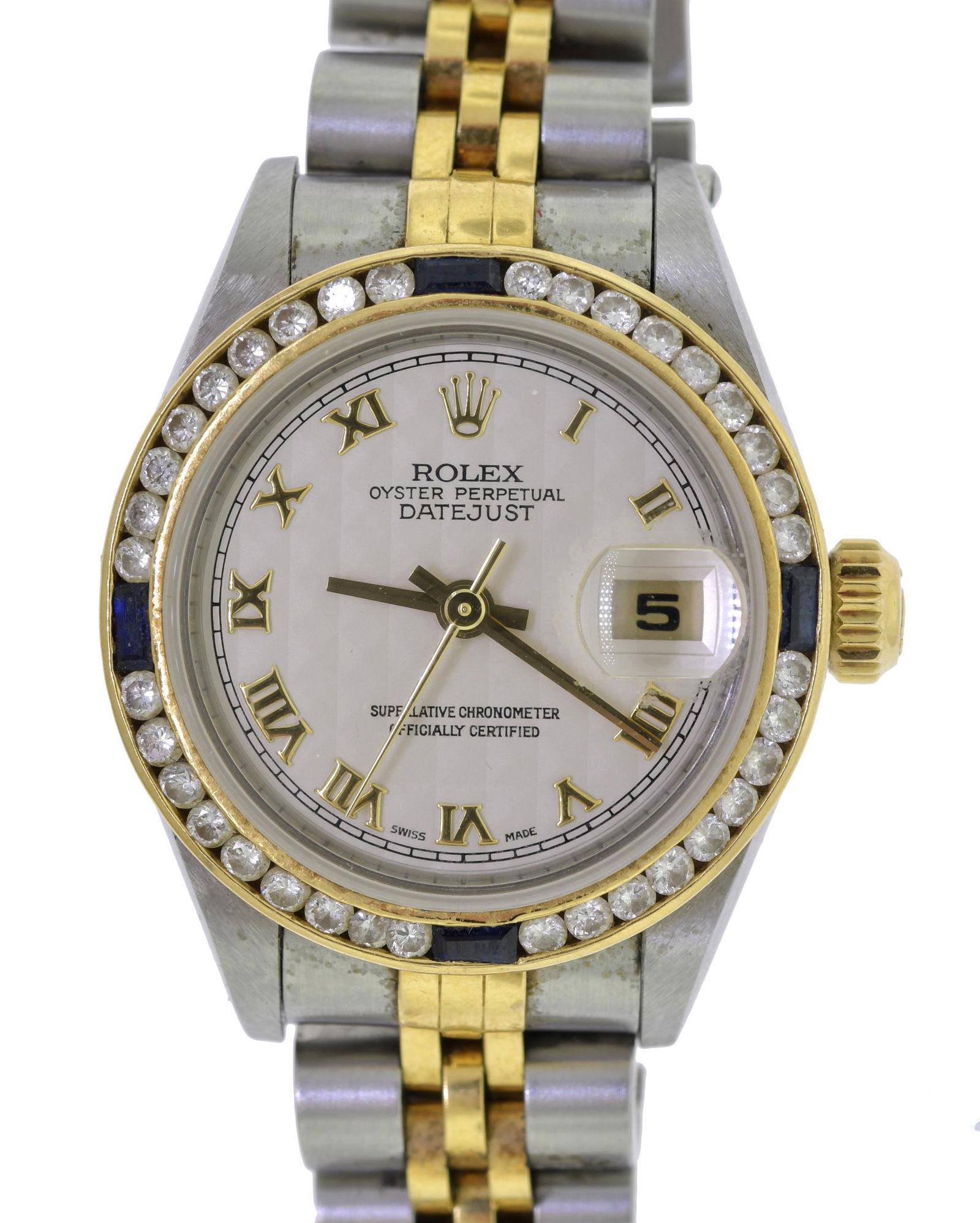 LADIES ROLEX-STAINLESS STEEL & 18K DATEJUST. (1 of 10)
