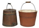 ANTIQUE SHAKER KEG AND PAINTED PAIL, 2 PCS.