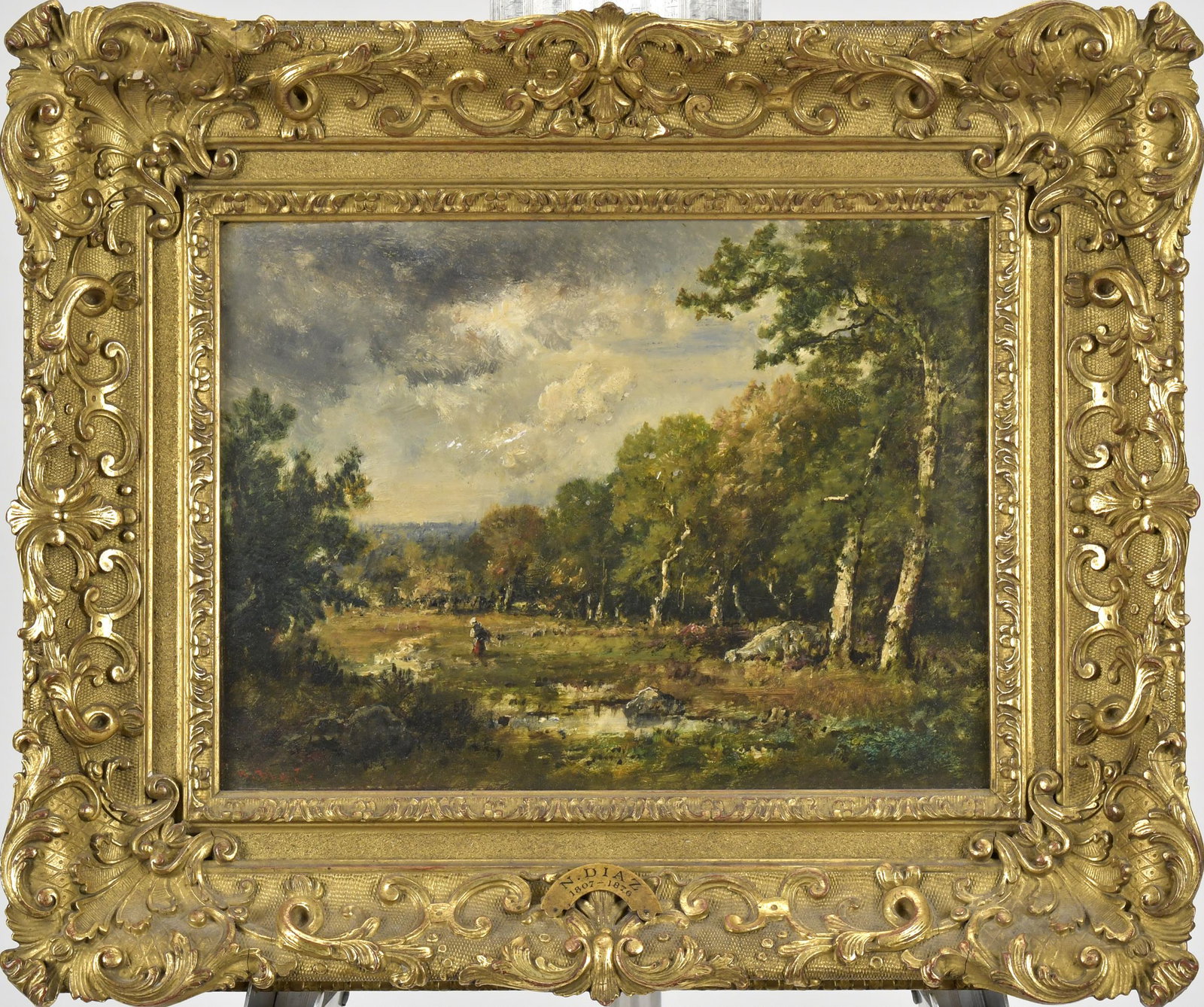 NARCISSE-VIRGILIO DIAZ DE LA PENA OIL, LANDSCAPE. (1 of 4)