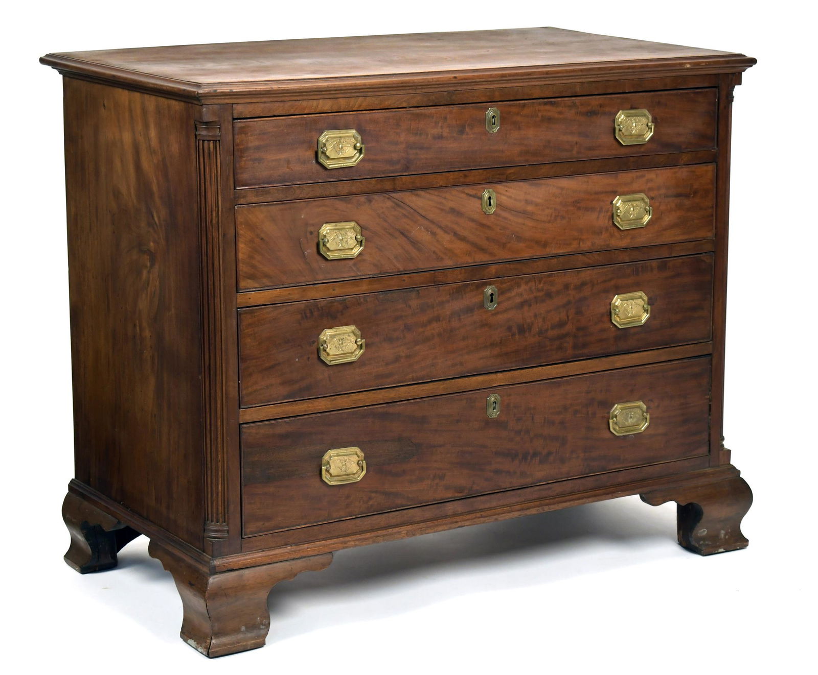 CHIPPENDALE WALNUT SOUTHERN CHEST, CA. 1785. (1 of 13)