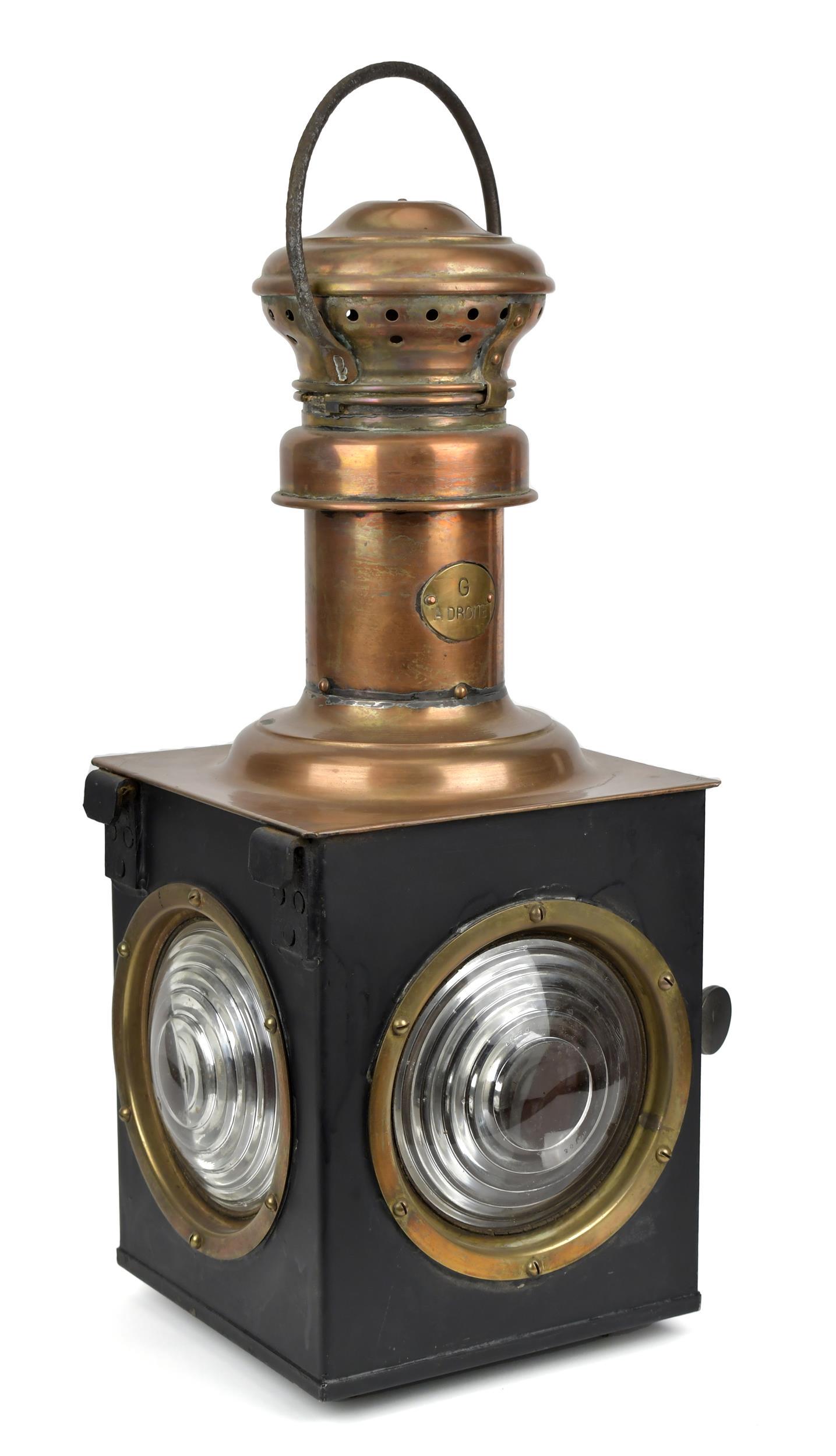 19TH C. FRENCH COPPER RAILROAD LANTERN. (1 of 10)