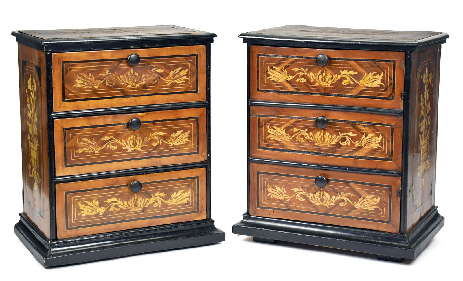 19TH C. MARQUETRY INLAID ITALIAN CHEST AND CABINET. (1 of 14)