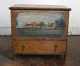 ANTIQUE MINIATURE PAINT DECORATED BLANKET CHEST.