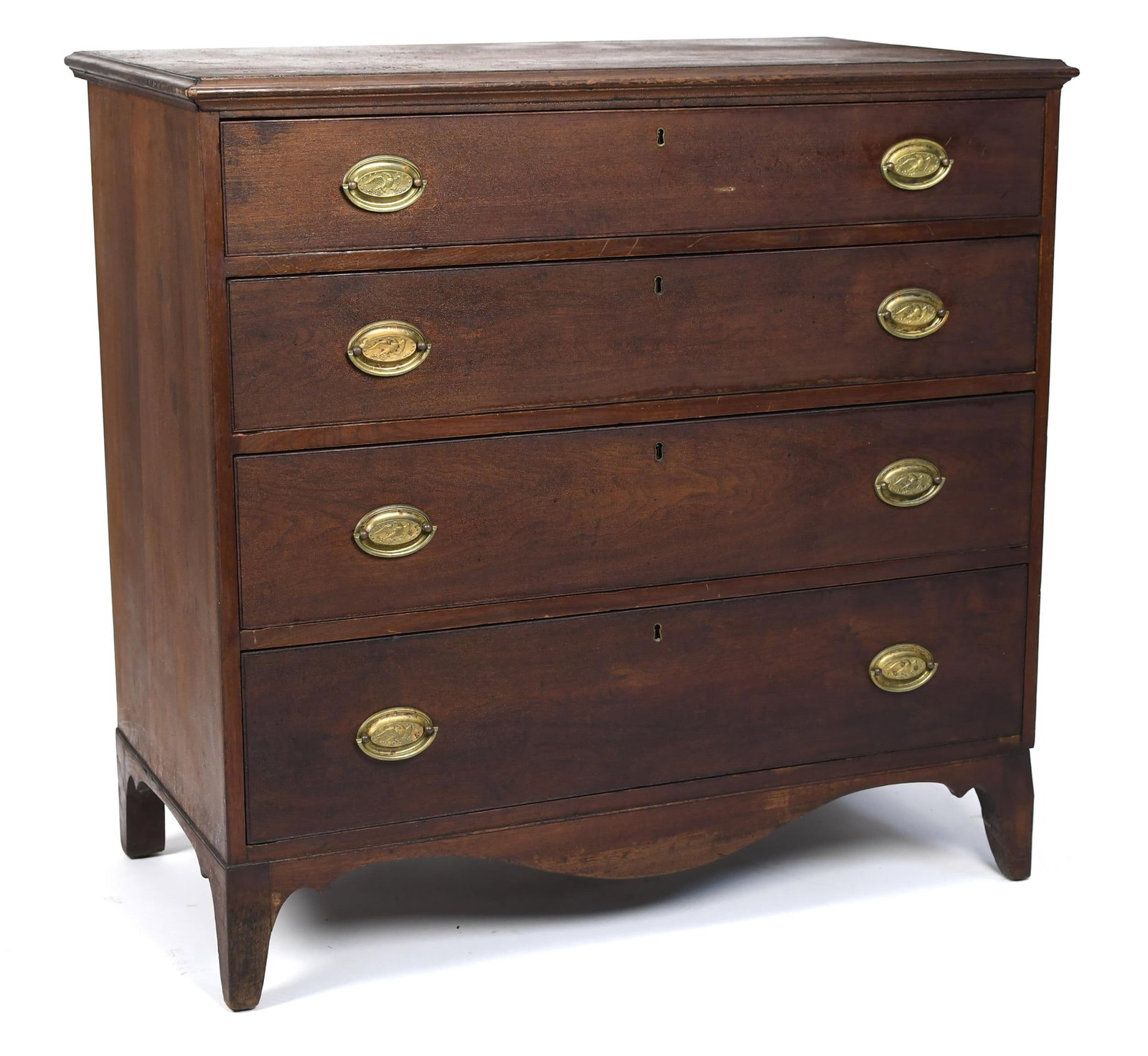 A FEDERAL VIRGINIA WALNUT FOUR DRAWER CHEST. (1 of 12)
