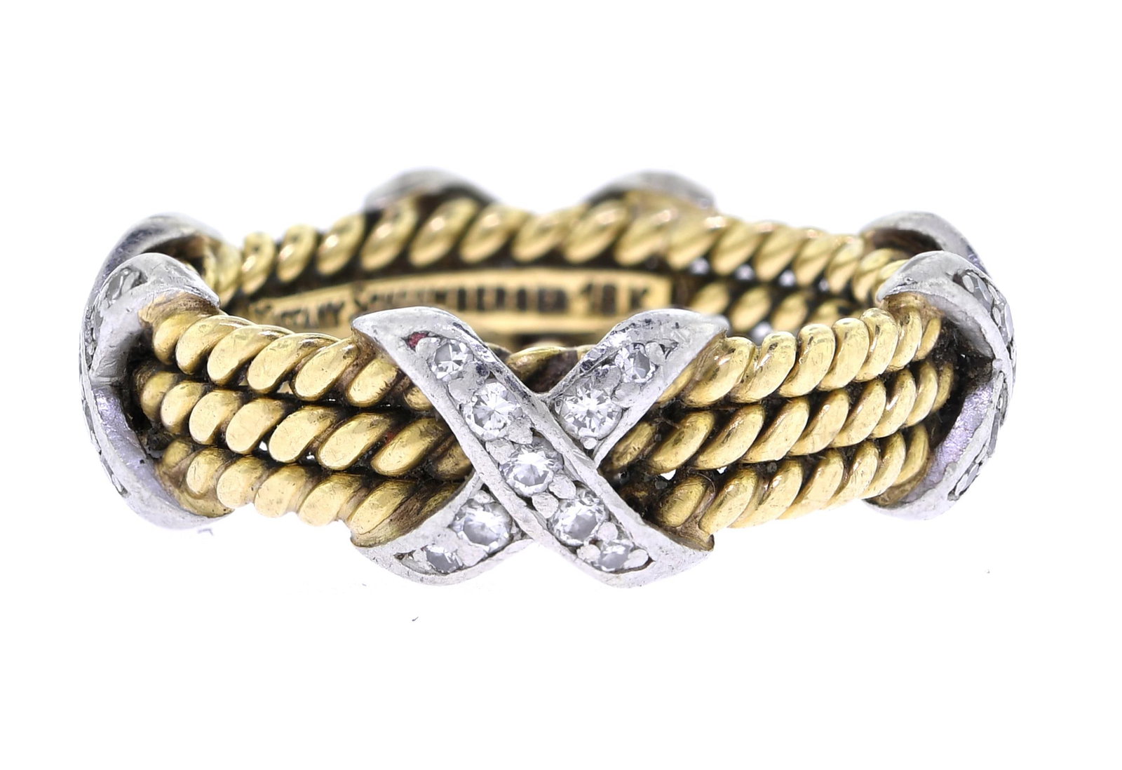 TIFFANY SCHLUMBERGER 18K GOLD & DIAMOND RING. (1 of 5)