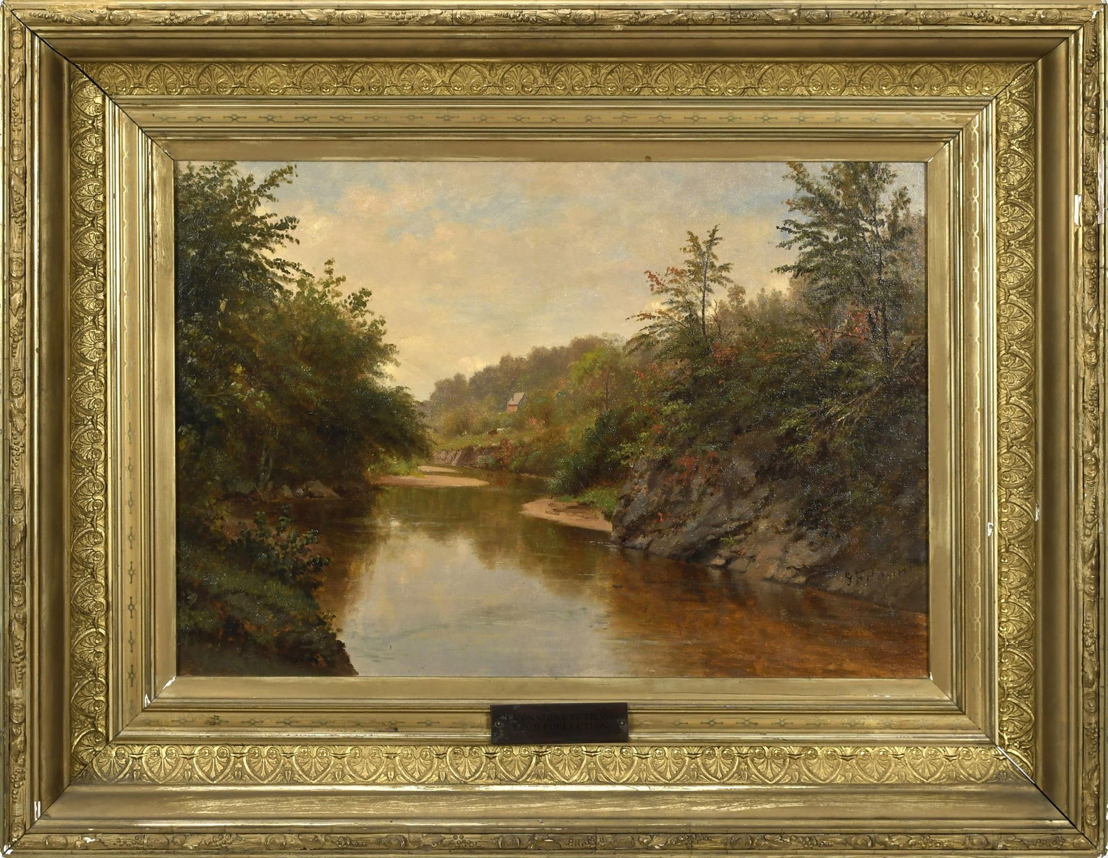 GEORGE FRANK HIGGINS, OIL RIVER LANDSCAPE. (1 of 8)