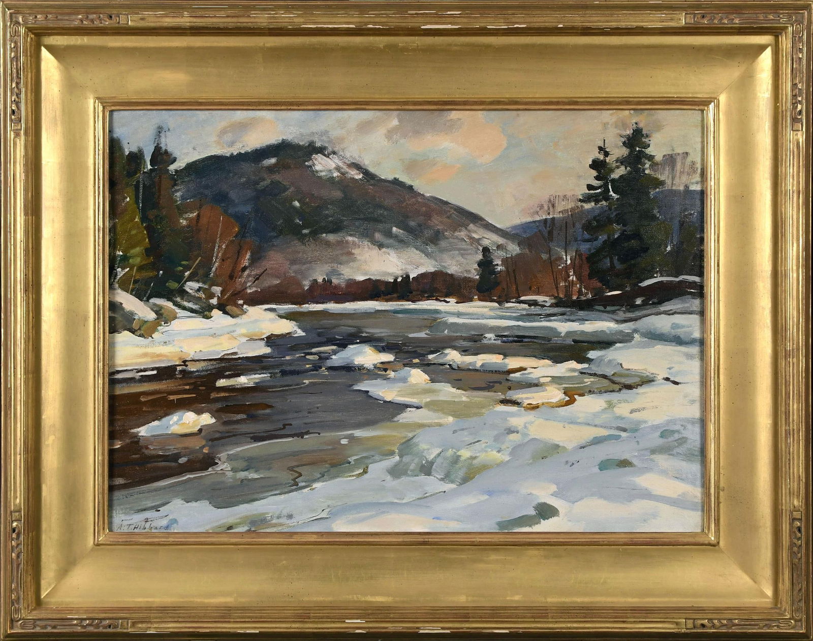ALDRO T. HIBBARD, OIL, VERMONT WINTER LANDSCAPE. (1 of 6)