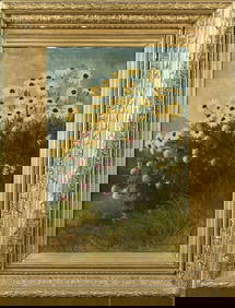 BEN CHAMPNEY OIL, FLOWERS IN FIELD. (1 of 6)
