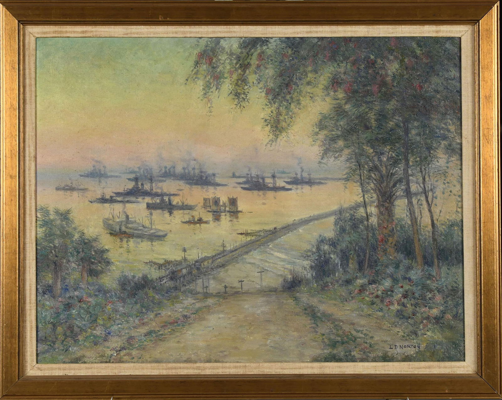 LOUIS DOYLE NORTON OIL, HARBOR SCENE. (1 of 6)