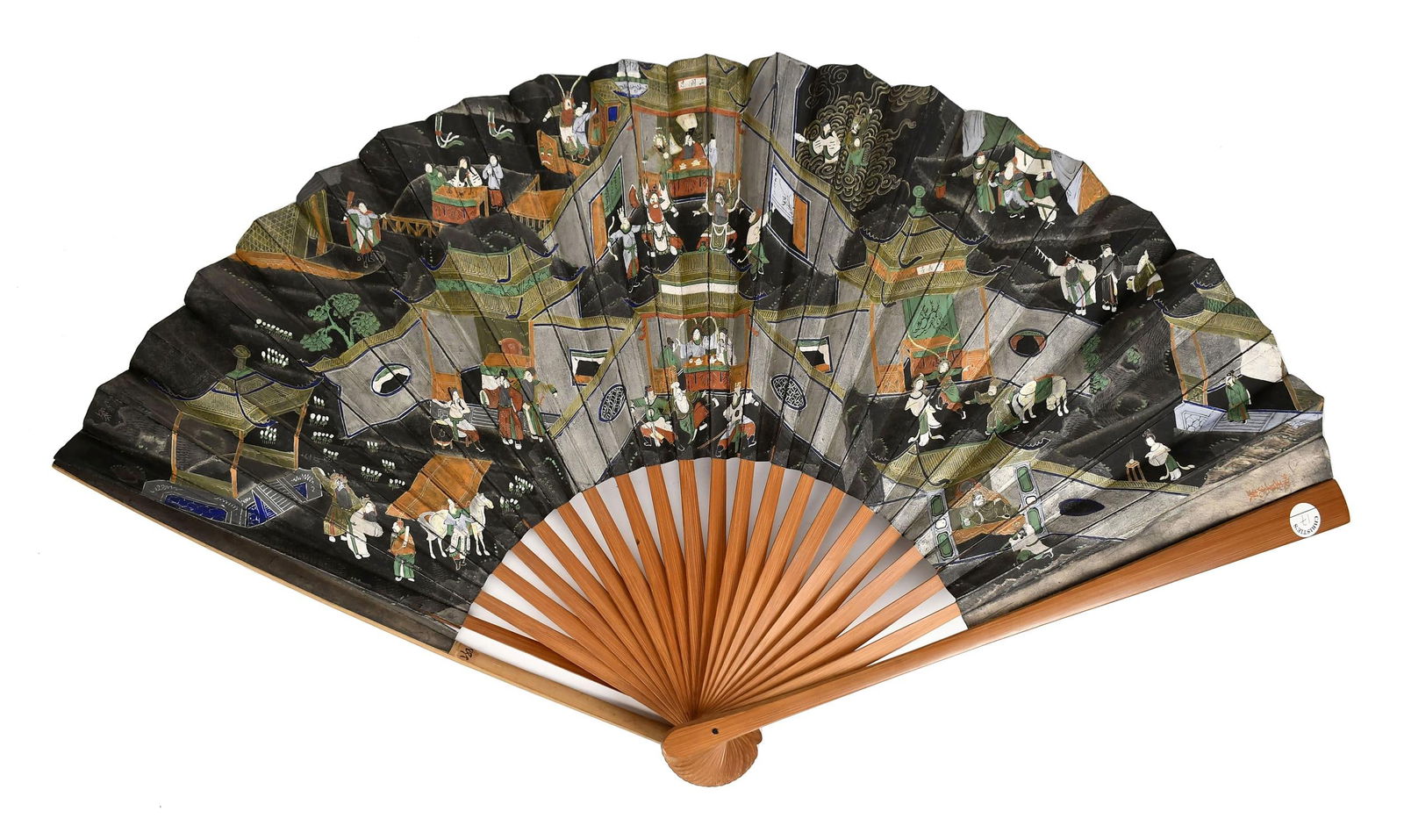 ANTIQUE CHINESE PAINTED FAN. (1 of 11)