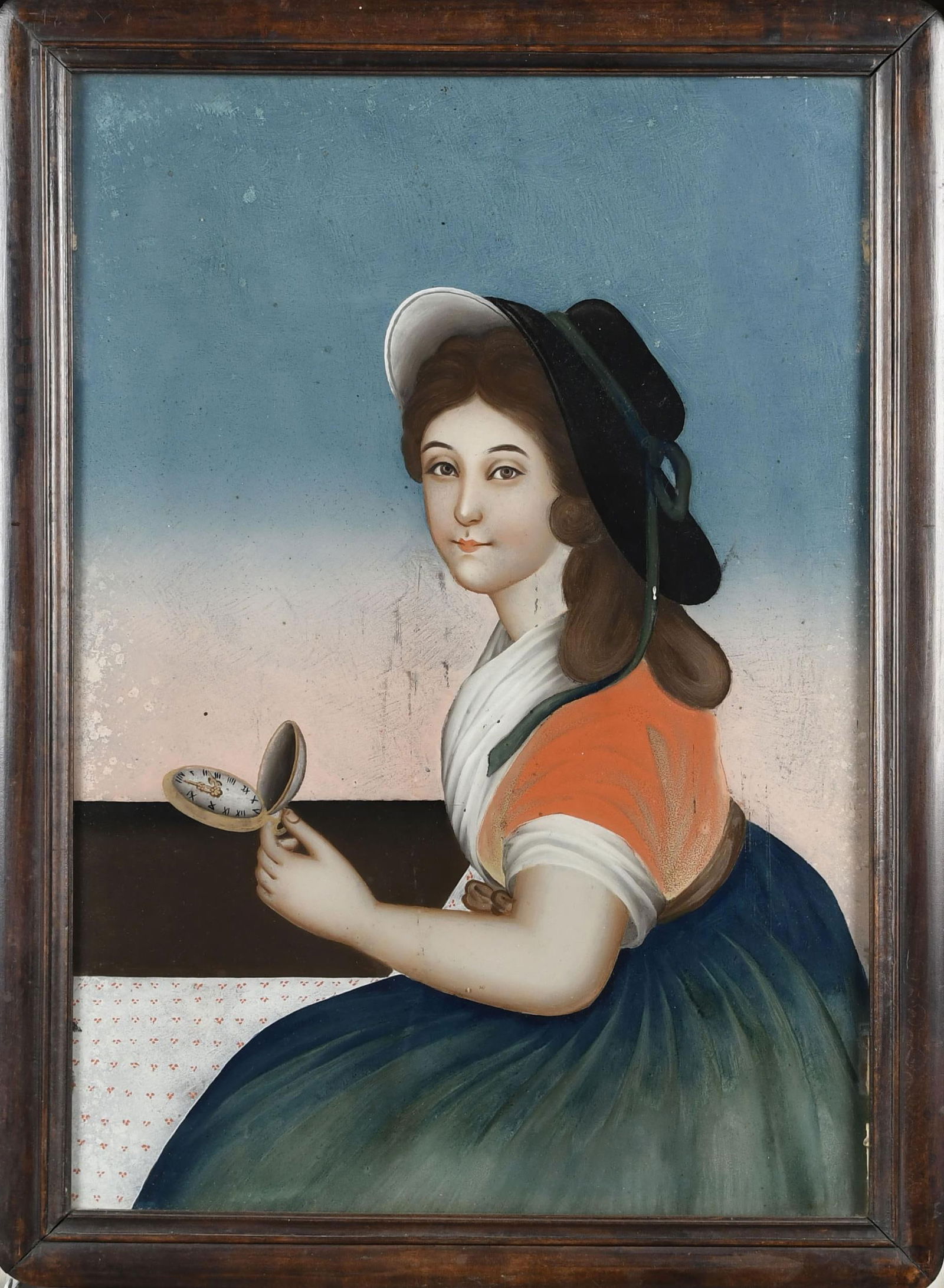 19TH C. CHINESE EXPORT REVERSE PAINTINGS ON GLASS. (1 of 4)