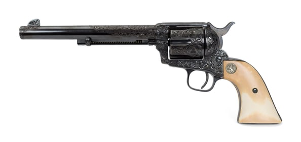 COLT SAA CALVARY MODEL ENGRAVED REVOLVER.