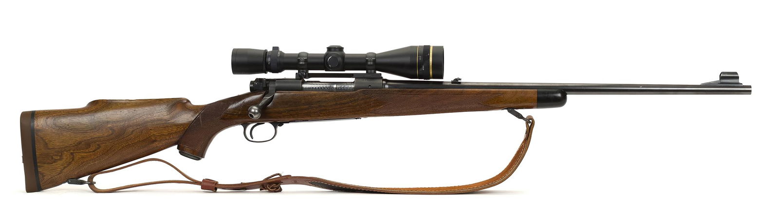 WINCHESTER MODEL 70 PRE 64, 30-06 W/SCOPE.: T-538, Winchester Model 70 Featherweight Pre-64 .30-06 bolt action rifle with 22” barrel, Mfd. 1956. Along with a Leupold Vari-X III 4.5 x 14 scope. Serial #374346. NICS Background check require