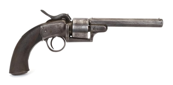 1855 J. BLISSETT ENGLISH TRANSITIONAL REVOLVER.
