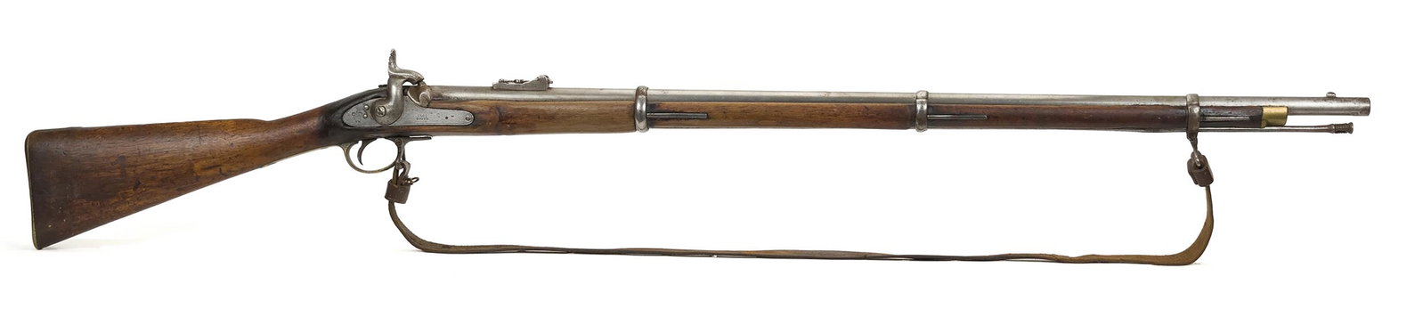 1853 TOWER PERCUSSION LONG GUN. : An 1853 Tower percussion long gun, .577 cal, approx. 900,000 were imported during the Civil War from England for both the North and South, with 39”L barrel.
