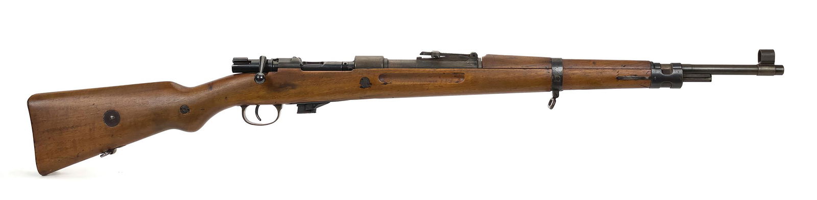GERMAN MAUSER K98 22 CAL INSET FOR 8MM TRAINING RIFLE: T-735 German k98 training rifle .22 caliber and 8mm can shoot both gun is not matching waffles marked no date or year on gun, markings on gun seem removed. NICS Background check required unless FFL or