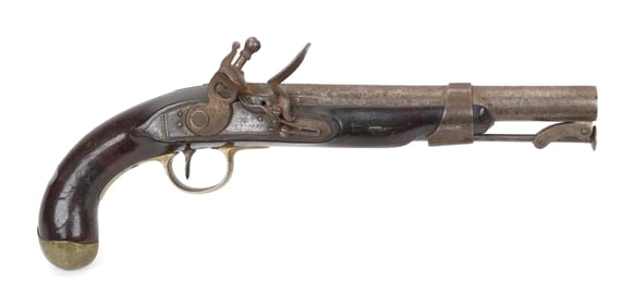 EARLY KETLAND 1826 NAVY FLINT LOCK PISTOL.