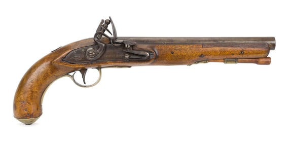 ANTIQUE JN JONES & CO. FLINT LOCK PISTOL.