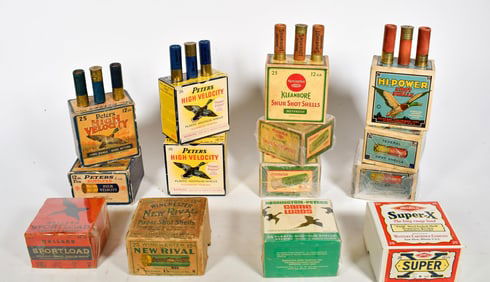 VINTAGE AMMUNITION, SHOTGUN SHELLS,14 BOXES.