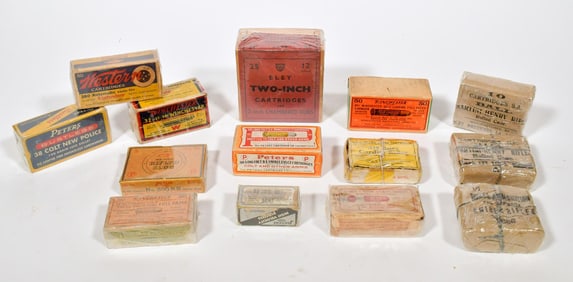VINTAGE AMMUNITION,14 BOXES.
