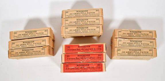 12 BOXES 30-40 CAL. WINCHESTER CARTRIDGES.