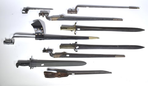 EIGHT ANTIQUE BAYONETS.