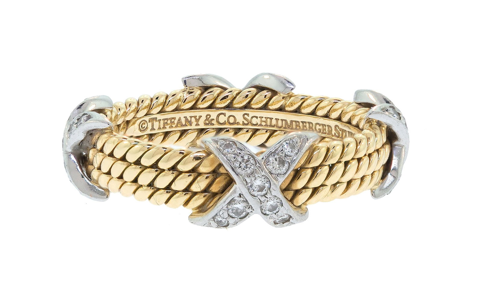 18K GOLD TIFFANY & CO. SCHLUMBERGER DIAMOND BAND. (1 of 11)