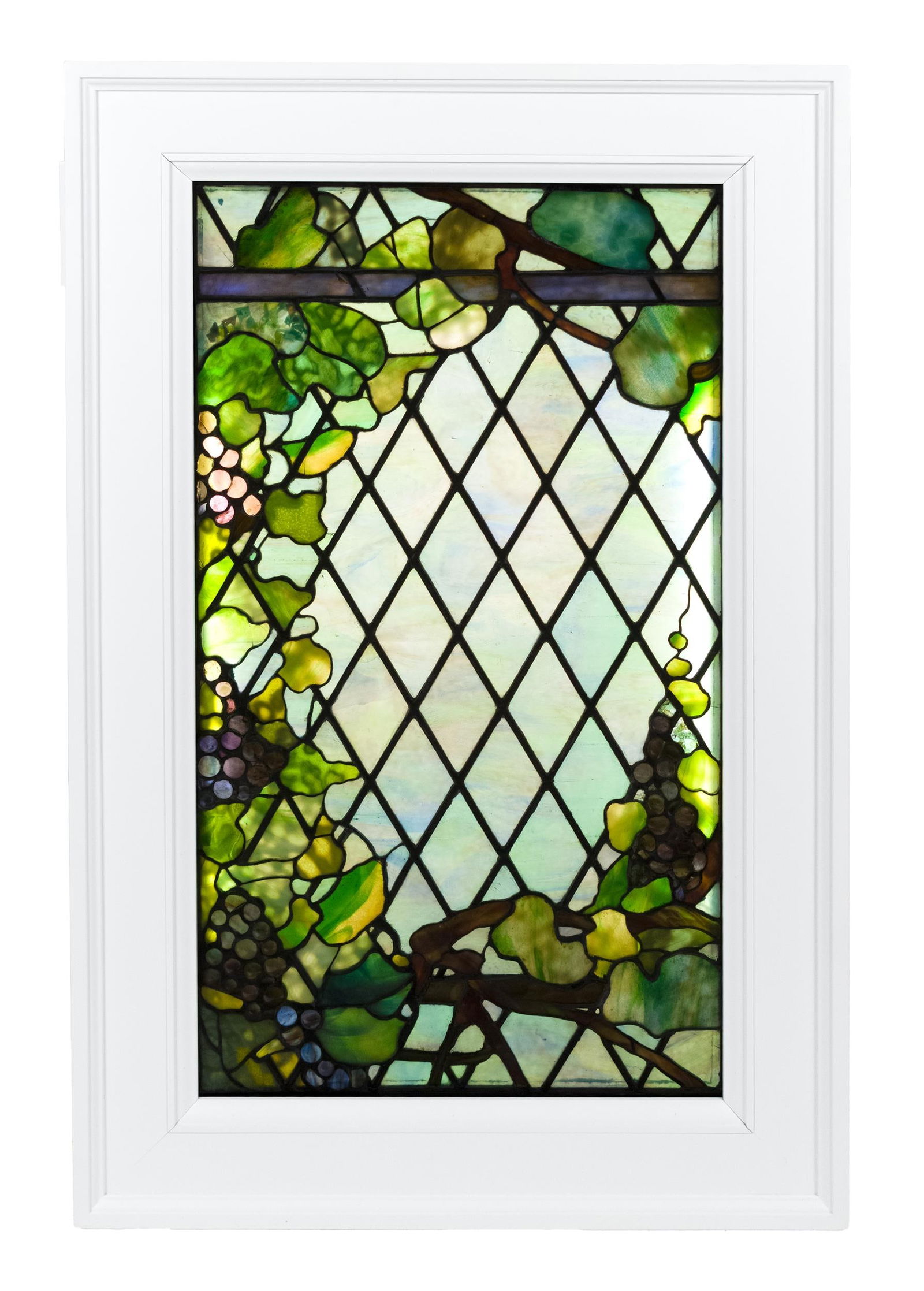 EARLY 20TH C. TIFFANY LEADED & STAINED GLASS WINDOW. (1 of 8)