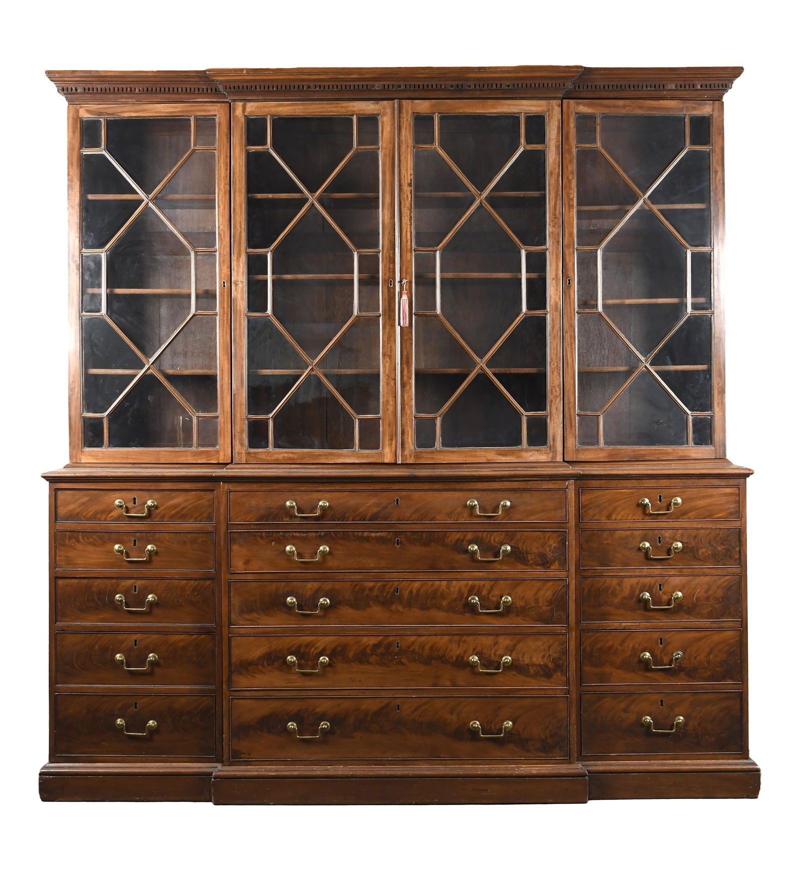 ANTIQUE ENGLISH BREAKFRONT. (1 of 8)