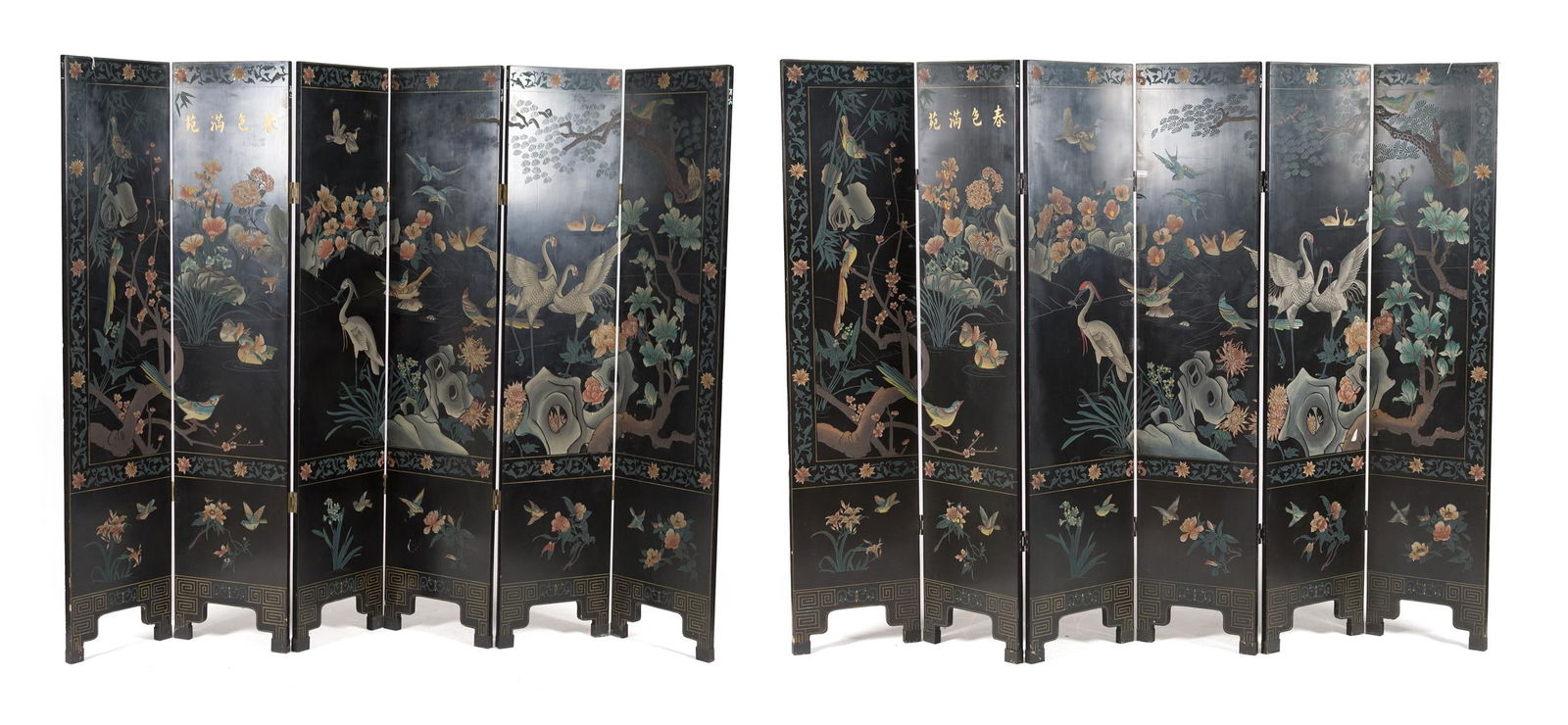 PAIR OF CHINESE REPUBLIC PERIOD FOLDING SCREENS. (1 of 16)
